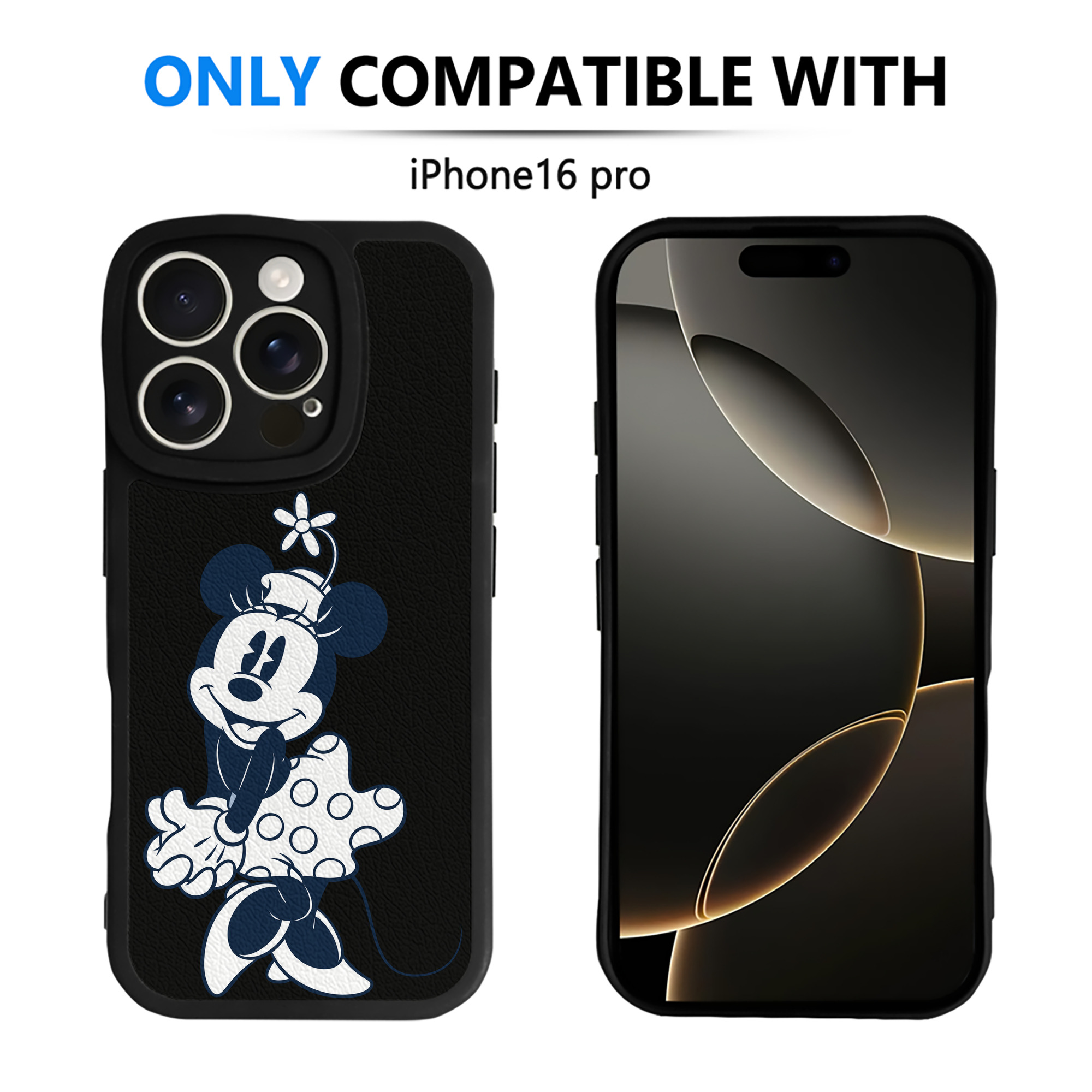 （画像用） ミッキーマウス Mickey Mouse 【iPhone 16シリーズ対応】シリコンスマホケース（レザー調） 材質：シリコン
